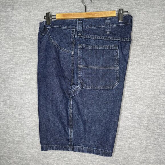 Wrangler Shorts Mens 34 Baggy Carpenter Jean Jorts Denim Skater Grunge Hip Hop‎ - Picture 2 of 5